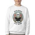 Reader Skeleton Read Books Be Kind Stay Weird Youth Crewneck Sweatshirt Reader Skeleton Read Books Be Kind Stay Weird Youth Crewneck Sweatshirt