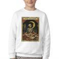 The Reader Tarot Card Book Lover Skeleton Art Goth Style Youth Crewneck Sweatshirt The Reader Tarot Card Book Lover Skeleton Art Goth Style Youth Crewneck Sweatshirt