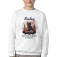 Reading Because Murder Is Wrong Books And Cats Book Lovers Youth Crewneck Sweatshirt