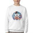 Reading Is Snow Much Fun Snowflake Top Hat Book Fan Winter Youth Crewneck Sweatshirt