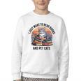 Retro I Just Want To Read Books And Pet Cats Cat Youth Crewneck Sweatshirt Retro I Just Want To Read Books And Pet Cats Cat Youth Crewneck Sweatshirt