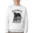 Salem Witch Book Club Bookish Halloween Cat Women Youth Crewneck Sweatshirt