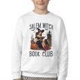 Salem Witch Book Club Bookish Retro Halloween Cat Youth Crewneck Sweatshirt Salem Witch Book Club Bookish Retro Halloween Cat Youth Crewneck Sweatshirt