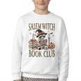 Salem Witch Book Club Raccoon Reading Youth Crewneck Sweatshirt Salem Witch Book Club Raccoon Reading Youth Crewneck Sweatshirt