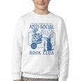 Sarcastic Anti Social Book Club Cat Skull Book Lover Youth Crewneck Sweatshirt