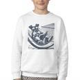 Schnauzer Hammock Reading Book Schnauzer Glasses Youth Crewneck Sweatshirt