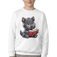 Scottish Terrier Reading a Book Dog Youth Crewneck Sweatshirt