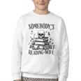 Somebody's Smut Reading Wife Smutty Book Lovers Youth Crewneck Sweatshirt