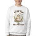 Stay At My Pad And Read Books Frog Introvert Reading Youth Crewneck Sweatshirt