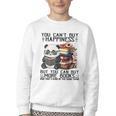 Teacher Bookworm Book Lover Panda Reading Book Librarian Tee Youth Crewneck Sweatshirt