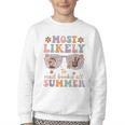 Teacher Summer Break Most Likely To Read Books All Summer Youth Crewneck Sweatshirt Teacher Summer Break Most Likely To Read Books All Summer Youth Crewneck Sweatshirt