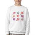 Things I Do On Valentines's Day Book Lover Candy Heart Youth Crewneck Sweatshirt