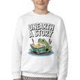 Unearth a Story Frog Reading a Book Summer 2026 Premium Tri-Blend Youth Crewneck Sweatshirt Unearth a Story Frog Reading a Book Summer 2026 Premium Tri-Blend Youth Crewneck Sweatshirt