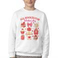 Valentines Reading Book Lover All Booked For Valentine's Day Youth Crewneck Sweatshirt