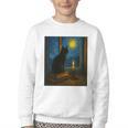 Van Gogh Starry Night Art Cat And Book Lovers Premium Tri-Blend Youth Crewneck Sweatshirt Van Gogh Starry Night Art Cat And Book Lovers Premium Tri-Blend Youth Crewneck Sweatshirt