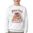 Vintage Retro North Pole Book Club Hot Cocoa Youth Crewneck Sweatshirt