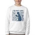 I Do What I Want Cat Reading Book Boho Flowers Vintage Youth Crewneck Sweatshirt I Do What I Want Cat Reading Book Boho Flowers Vintage Youth Crewneck Sweatshirt