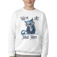We'Re All Mad Here Cheshire Cat Alice Wonderland Book Kids Youth Crewneck Sweatshirt
