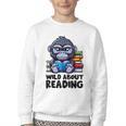 Wild About Reading Book Lover Gorilla Youth Crewneck Sweatshirt