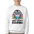 Wild About Reading Book Lover Penguin Youth Crewneck Sweatshirt