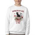 Women's Cat Books Romantic Floral Aesthetic Book Lover Cat Owner Youth Crewneck Sweatshirt Women's Cat Books Romantic Floral Aesthetic Book Lover Cat Owner Youth Crewneck Sweatshirt