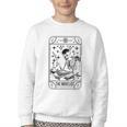 Writer Novelist Book Poetry Author Skeleton Tarot Card Youth Crewneck Sweatshirt