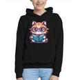 Adorable Book Lover Maine Coon Cat With Reading Glasses Cute Graphic Youth Hoodie