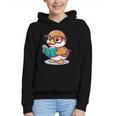 Adorable Book Lover Mallard Duck With Reading Glasses Cute Graphic Youth Hoodie