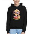 Adorable Book Lover Ostrich With Reading Glasses Cute Graphic Youth Hoodie
