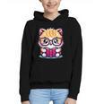 Adorable Book Lover Persian Cat With Reading Glasses Cute Graphic Youth Hoodie Adorable Book Lover Persian Cat With Reading Glasses Cute Graphic Youth Hoodie