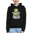 Adorable Turtle Reading Books Graphic Youth Hoodie