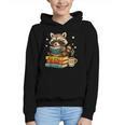 Book Lover Racoon Reading Bookish Library Read Books Be Kind Graphic Youth Hoodie