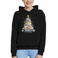 All Booked For Christmas Coquette Books Teacher Xmas Tree Graphic Youth Hoodie