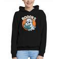 BOOOKS Cute Ghost Reading Books Halloween Graphic Youth Hoodie BOOOKS Cute Ghost Reading Books Halloween Graphic Youth Hoodie