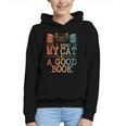 Cat & Book Art For Men Women Cat Librarian Novel Book Lover Graphic Youth Hoodie