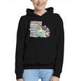 Cat On Books Pets Cats Reading Book Nerd Read Reader Bookcat Graphic Youth Hoodie