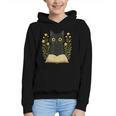 Cat Reading Book Flowers Graphic Youth Hoodie