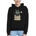 Cat Reading Book Graphic Youth Hoodie