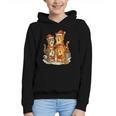 Cats Reading Books Christmas Tree Graphic Youth Hoodie Cats Reading Books Christmas Tree Graphic Youth Hoodie