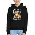 Coffee Cats And Books Lover For Women & Men Coffee Graphic Youth Hoodie