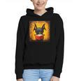 Colorful Sketch Oil Painting Of A Bat Reading Book Graphic Youth Hoodie