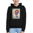 The Crimson Crescent 90s Retro Comic Book Superheroine Art Graphic Youth Hoodie The Crimson Crescent 90s Retro Comic Book Superheroine Art Graphic Youth Hoodie