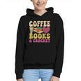 Crochet Coffee Reading Books Crocheter Crocheting Graphic Youth Hoodie