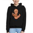 Cute Bookworm Worm Reading Book Glasses Nerdy Graphic Youth Hoodie