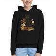 Cute Cat Book Flowers Graphic Youth Hoodie Cute Cat Book Flowers Graphic Youth Hoodie