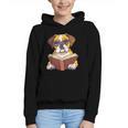 Cute Dog Boxer Reading Book Graphic Youth Hoodie