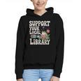 Cute Frog Support Your Local Library Librarian Book Lover Graphic Youth Hoodie
