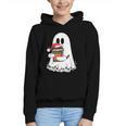 Cute Ghost Holding Books Bookish Christmas Graphic Youth Hoodie