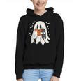 Cute Ghost Reading Book Spooky Season Halloween Costume Kids Graphic Youth Hoodie