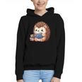 Cute Hedgehog Book Lover Readers Animal Reading Graphic Youth Hoodie